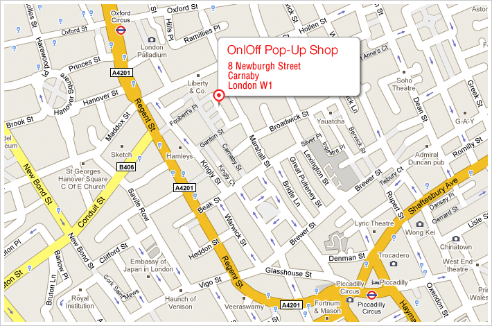 On|Off Pop-up Shop Map